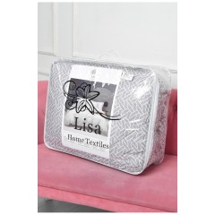 Комплект постільної білизни з ковдрою світло-сірого кольору євро 186388L Комплект постільної білизни з ковдрою світло-сірого кольору євро 186388L