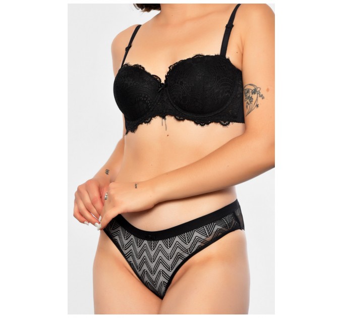 Комплект жіночий чорного кольору чашка В 186641L