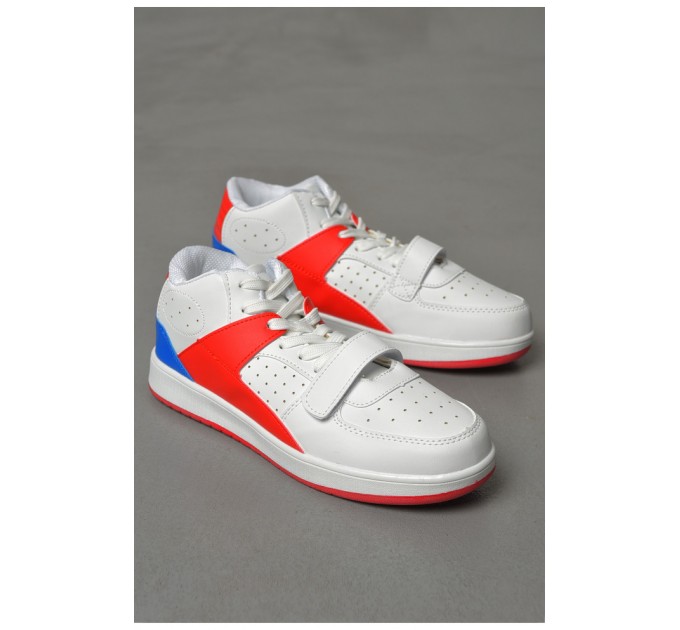 Кросівки чоловічі білого кольору з різнокольоровою вставкою 186842L