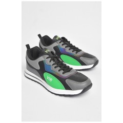Кросівки чоловічі чорно-сірого кольору на шнурівці 186848L