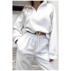 Спортивний костюм жіночий білого кольору 187056L