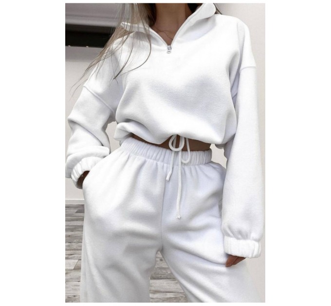 Спортивний костюм жіночий білого кольору 187056L