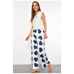 Піжама жіноча білого кольору з принтом 187378L Піжама жіноча білого кольору з принтом 187378L