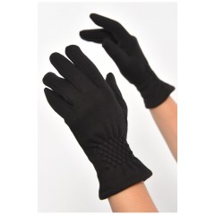 Перчатки женские сенсорные с начесом черного цвета 187455L