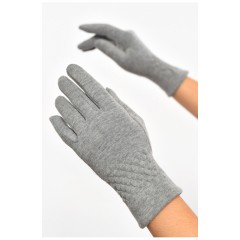 Перчатки женские на искусственном меху серого цвета 187458L