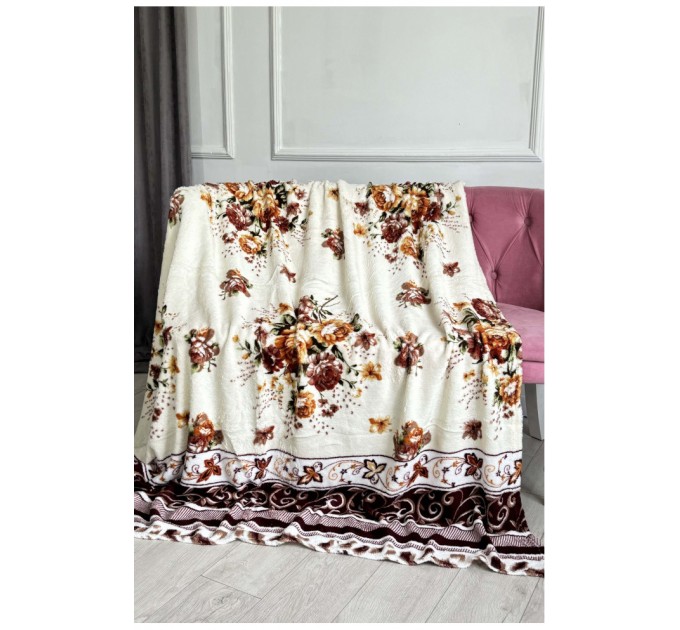 Плед бордового кольору з принтом розмір 180*220 187655L