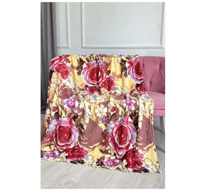 Плед жовтого кольору з принтом розмір 180*220 187656L