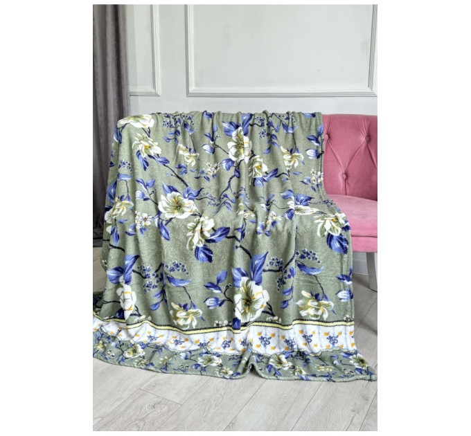 Плед зеленого кольору з принтом розмір 180*220 187661L