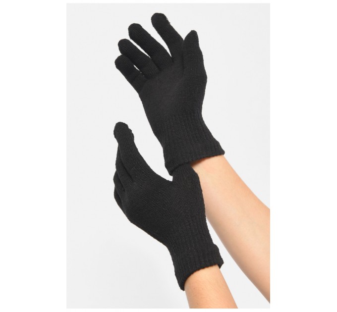 Рукавички жіночі чорного кольору утеплені 188026L