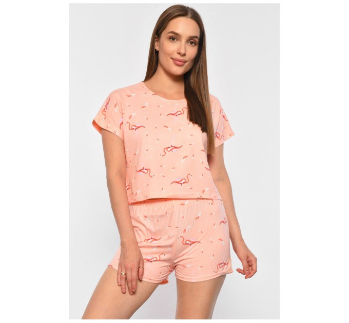 Женская пижама персикового цвета с принтом 188192L