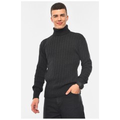 Светр чоловічий однотонний чорного кольору 188300L