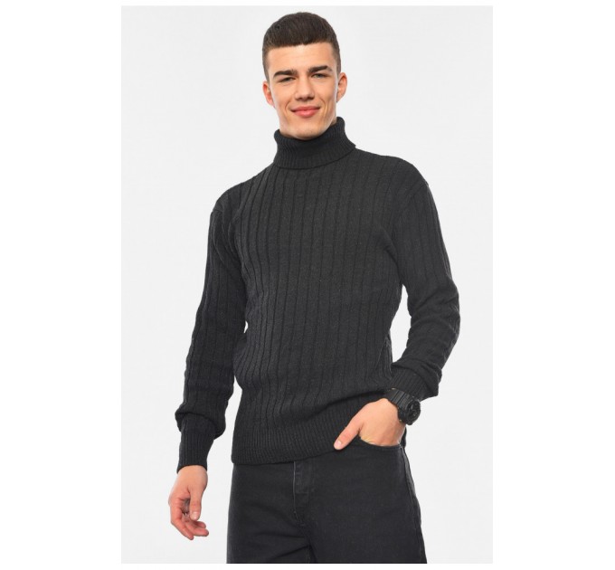 Светр чоловічий однотонний чорного кольору 188300L