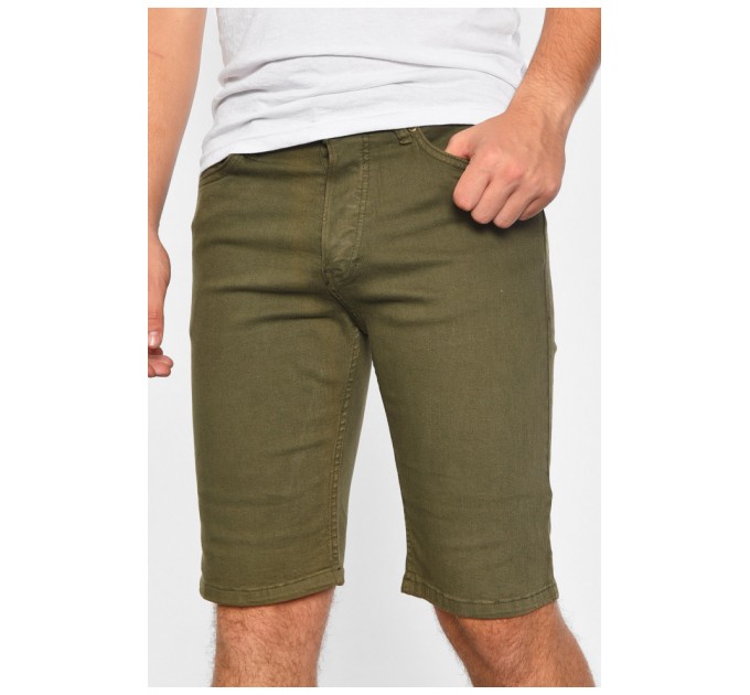 Шорти чоловічі джинсові кольору хакі 188410L
