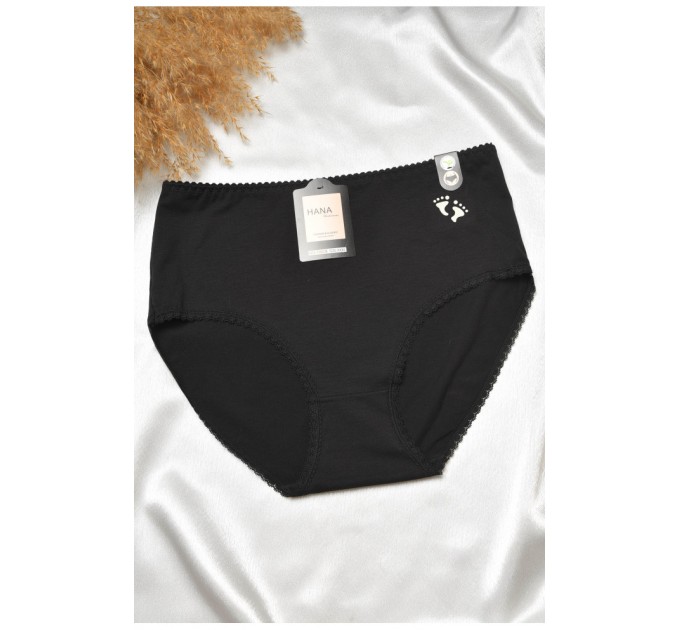 Труси жіночі напівбатальні чорного кольору з малюнком 188511L