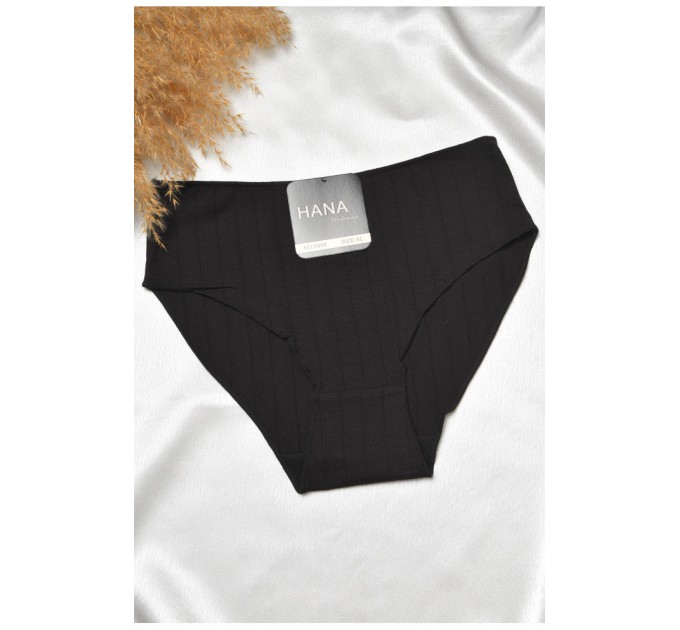 Труси жіночі напівбатальні чорного кольору однотонні 188526L