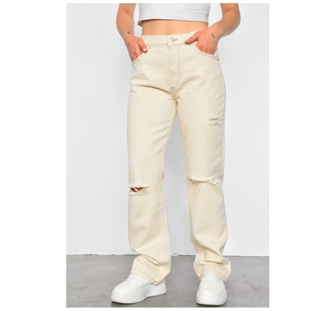 Джинсы женские бежевого цвета 188697L