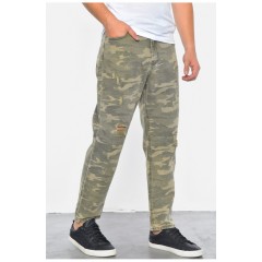 Джинси чоловічі камуфляжні кольору хакі 188759L
