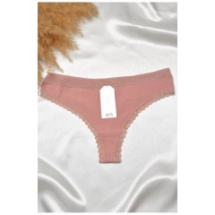 Стрінги жіночі з мереживом пудрового кольору 188809L