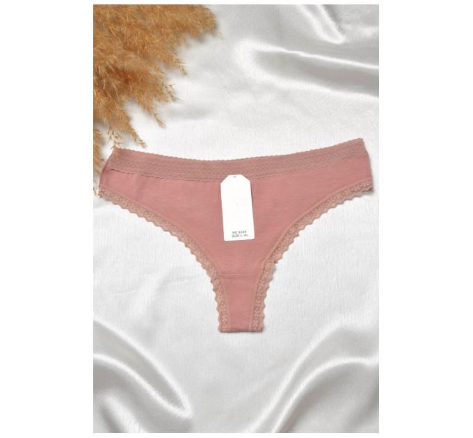 Стрінги жіночі з мереживом пудрового кольору 188809L