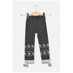 Демисезонные лосины для девочки темно-серого цвета 189105L