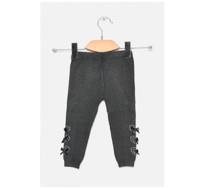 Лосіни дитячі демісезонні для дівчинки темно-сірого кольору 189111L