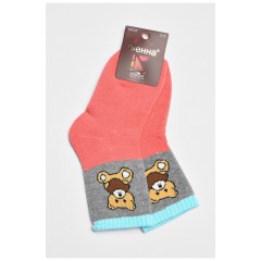 Носки детские махровые для девочки темно-розового цвета 189433L