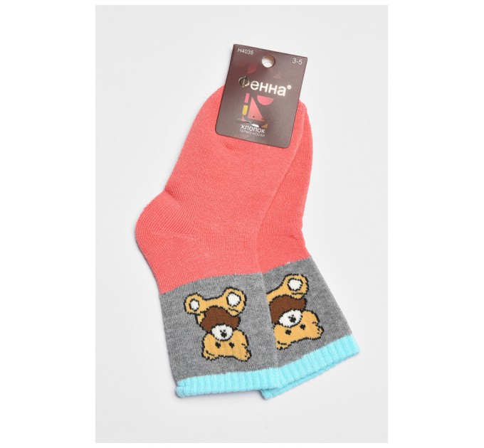 Носки детские махровые для девочки темно-розового цвета 189433L