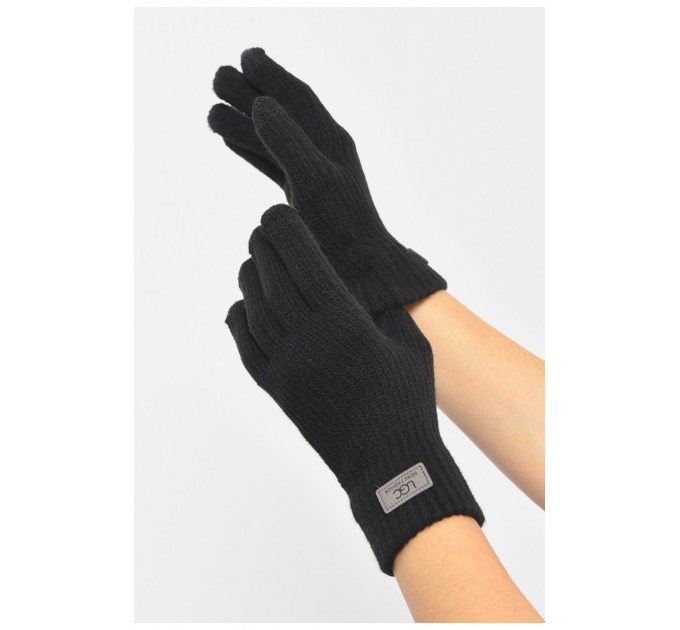 Рукавички жіночі сенсорні чорного кольору утеплені 189520L