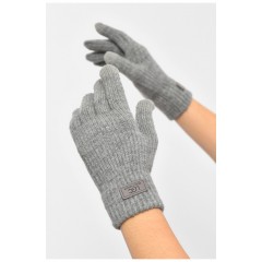 Перчатки женские сенсорные серого цвета утепленные 189521L Перчатки женские сенсорные серого цвета утепленные 189521L