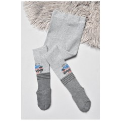 Колготи дитячі махрові для хлопчика сірого кольору 189586L