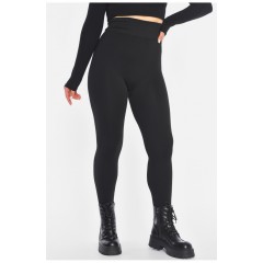 Лосини жіночі на штучному хутрі чорного кольору 189832L