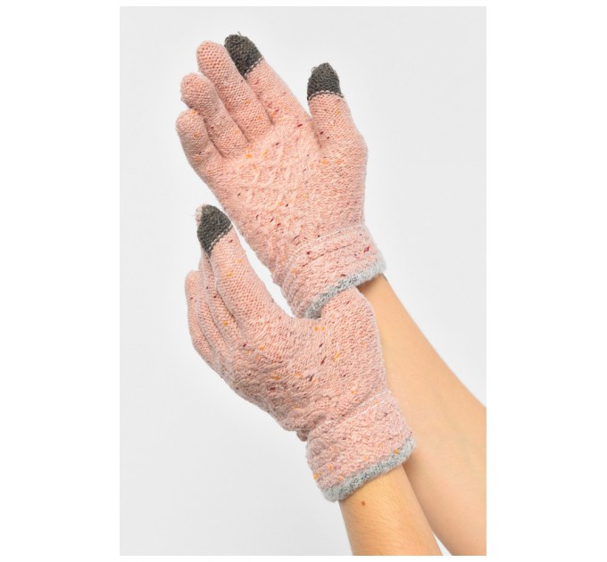 Перчатки женские сенсорные светло-розового цвета 190015L