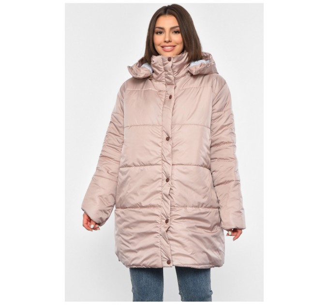 Куртка жіноча демісезонна бежевого кольору 190237L