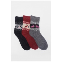 Набор носков женских махровых из ангоры 3 штуки 190796L