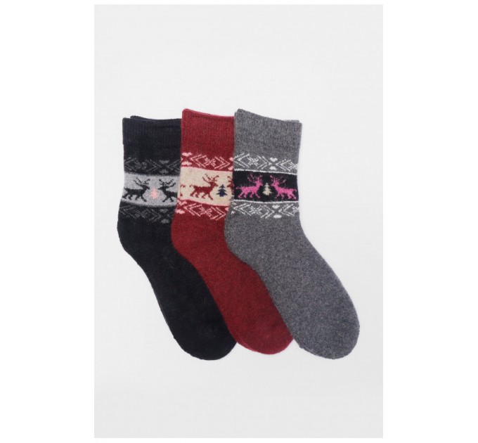 Набір шкарпеток жіночих махрових із ангори 3 штуки 190796L