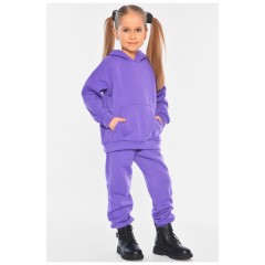 Спортивний костюм дитячий на флісі фіолетового кольору 191038L