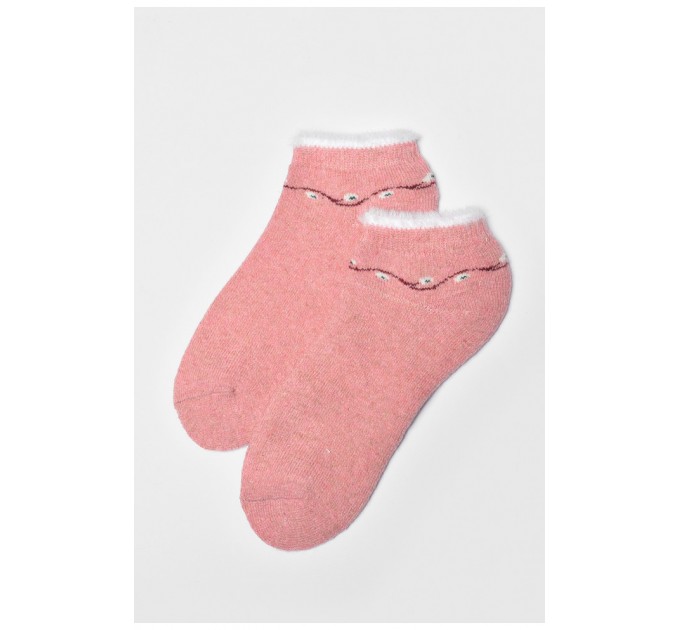 Носки женские махровые на верблюжьей шерсти розового цвета 191178L
