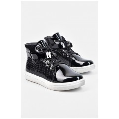 Черевики дитячі демісезон чорного кольору на шнурівці 191726L