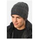Шапка чоловіча з підворотом на флісе сірого кольору 191784L