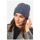 Шапка жіноча зимова на флісі однотонна синього кольору 192019L Шапка жіноча зимова на флісі однотонна синього кольору 192019L