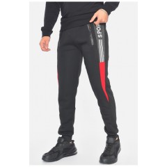 Спортивні штани чоловічі на флісі чорного кольору 192549L