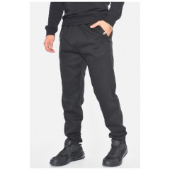 Спортивні штани чоловічі на флісі чорного кольору 192578L