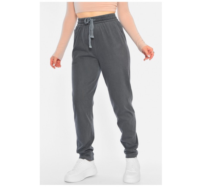 Джинси жіночі напівбатальні утеплені сірого кольору 192643L