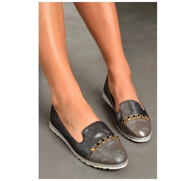 Балетки женские серого цвета 192663L