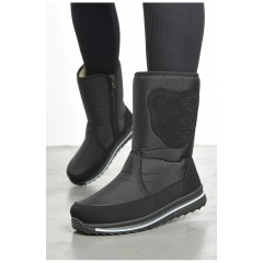 Дутики женские на меху черного цвета 193076L Дутики женские на меху черного цвета 193076L