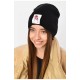 Шапка зимова підліткова з нашивкою черного кольору 193228L