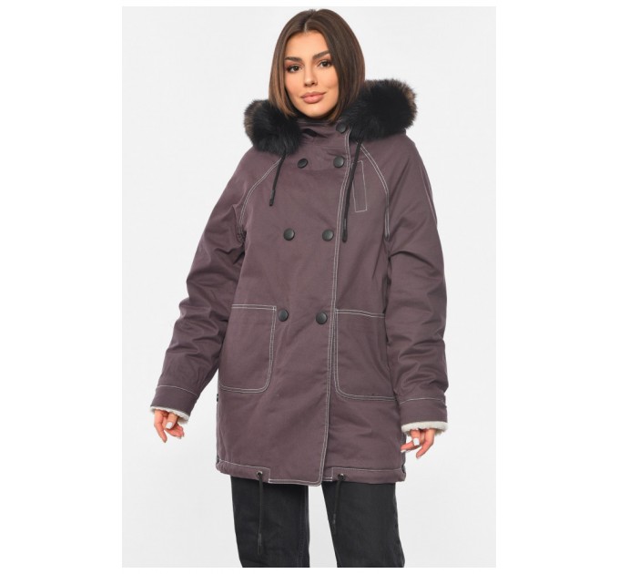 Парка женская демисезонная бордового цвета 193286L