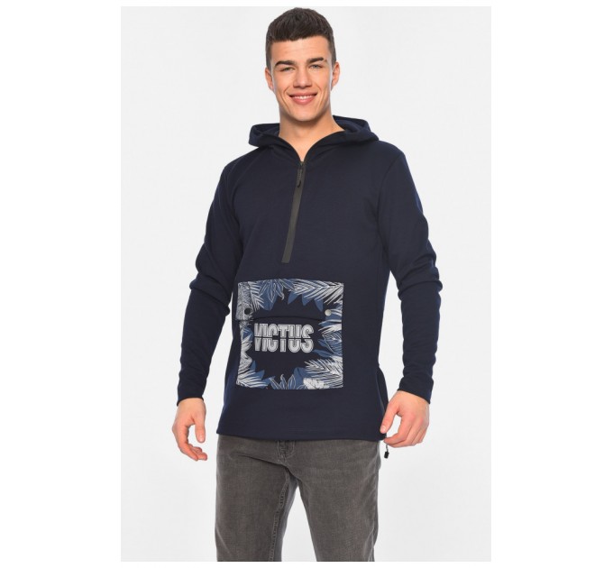 Худі чоловіче з малюнком темно-синього кольору 193324L