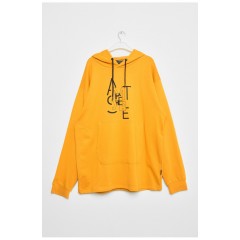 Худі чоловіче напівбатальне з малюнком гірчичного кольору 193328L Худі чоловіче напівбатальне з малюнком гірчичного кольору 193328L