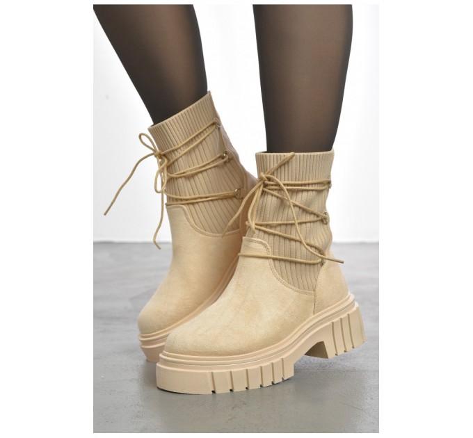 Черевики жіночі демісезонні світло-бежевого кольору 193360L
